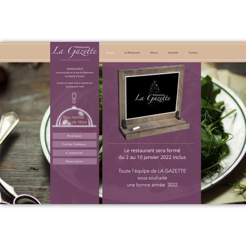Création site internet la Gazette restaurant Evreux